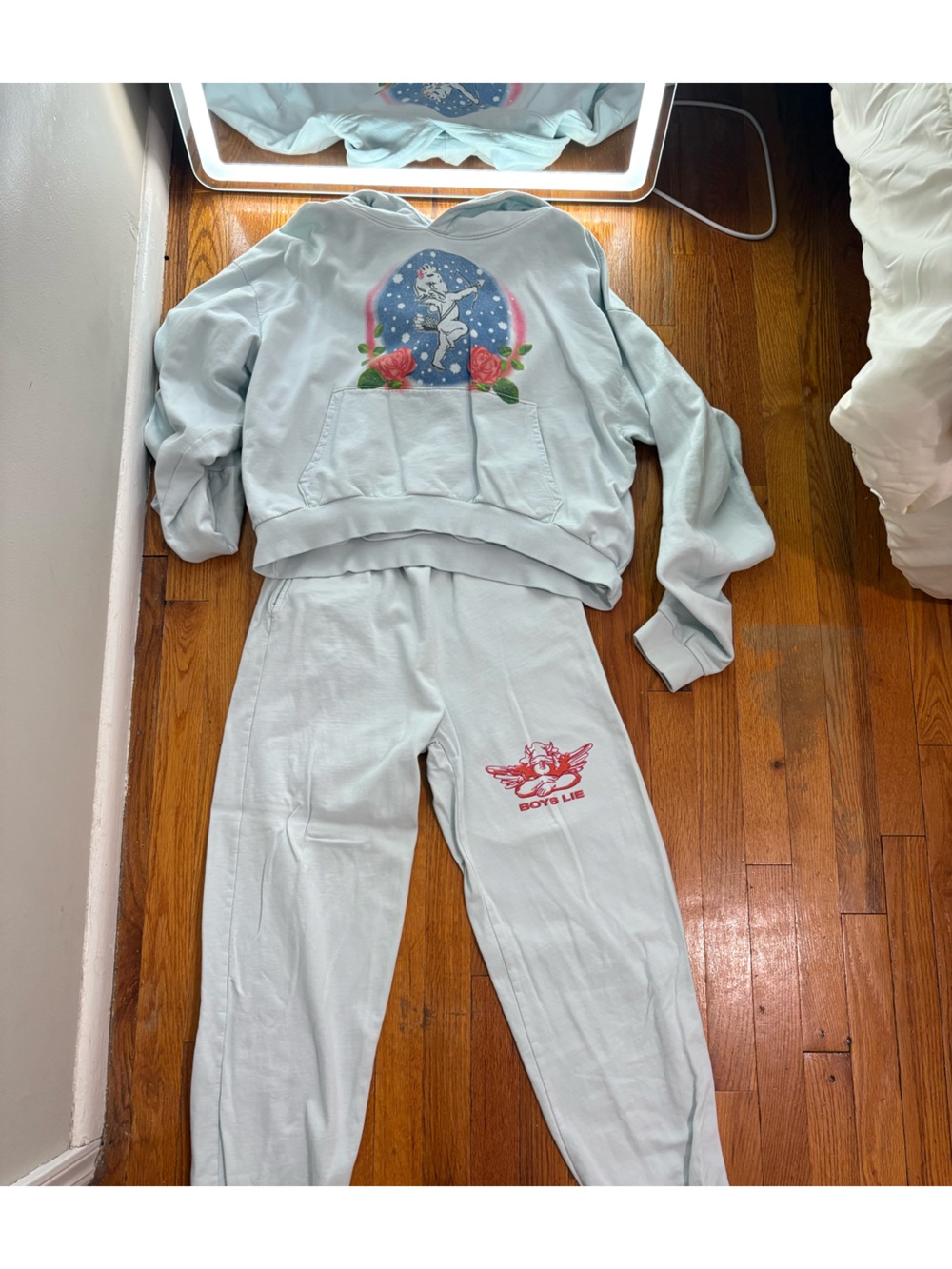 Boys Lie Light Blue Graphic Track Joggers Set